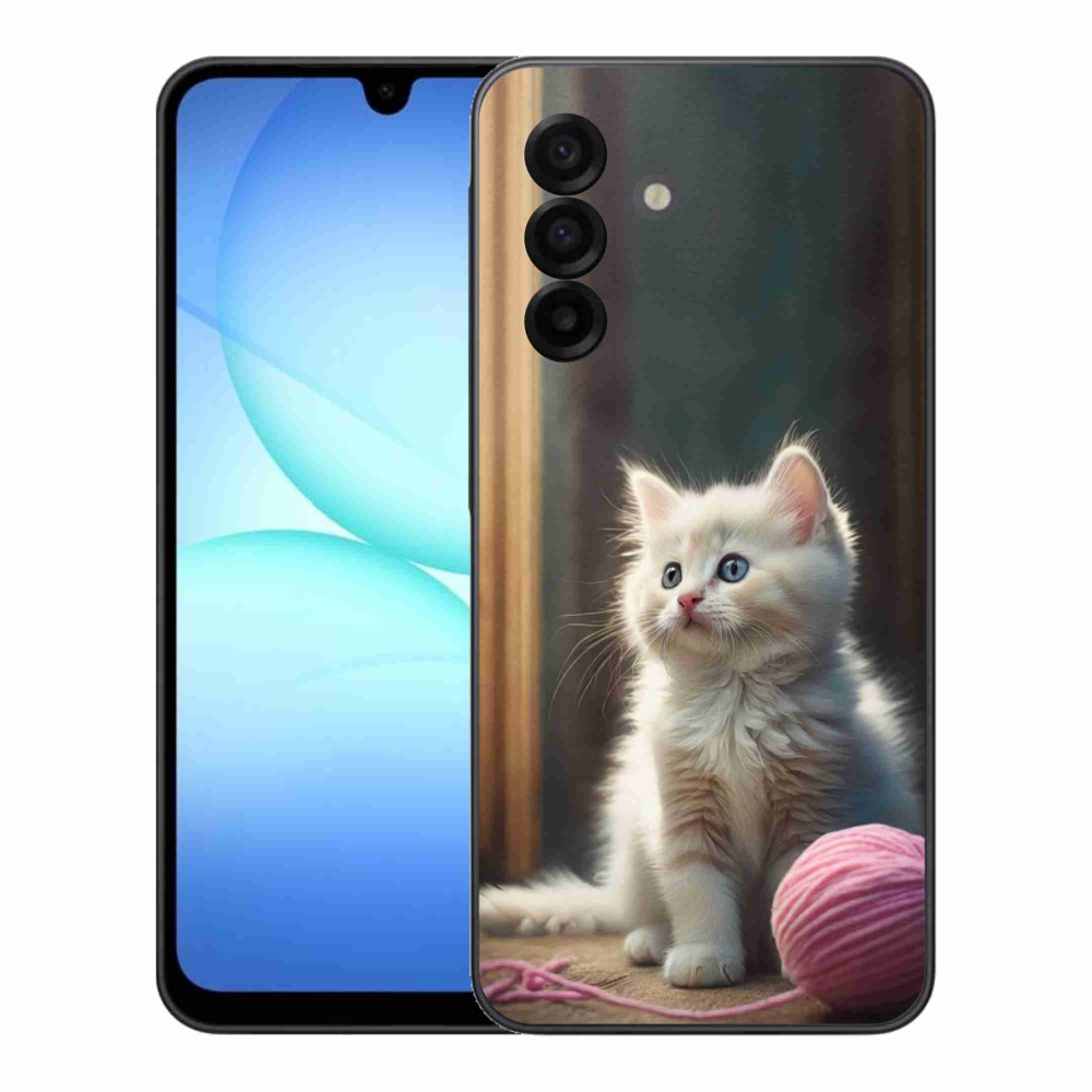 Gélový kryt mmCase na Samsung Galaxy A17 4G/5G - biele mačiatko 2