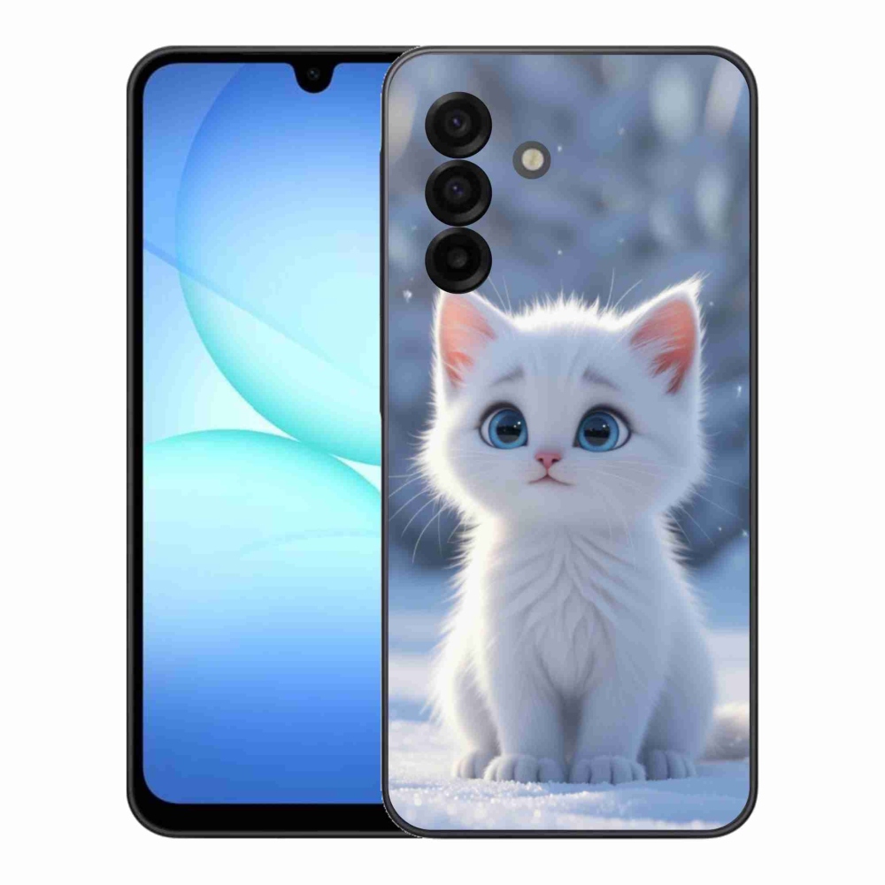 Gélový kryt mmCase na Samsung Galaxy A17 4G/5G - biele mačiatko 3