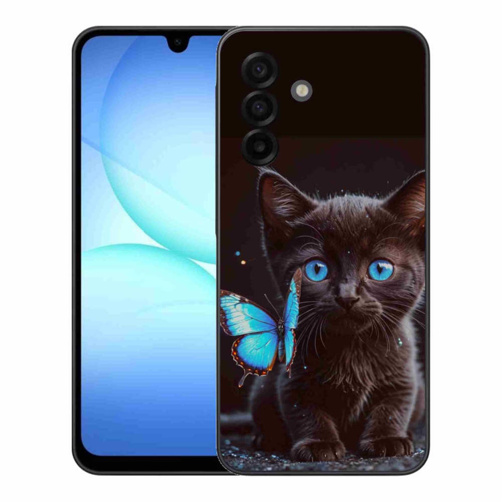 Gélový kryt mmCase na Samsung Galaxy A17 4G/5G - čierne mačiatko 3