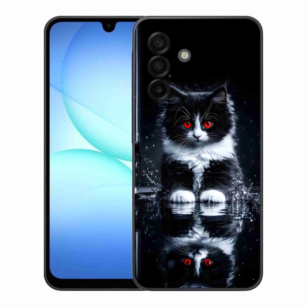 Gélový kryt mmCase na Samsung Galaxy A17 4G/5G - čiernobiele mačiatko