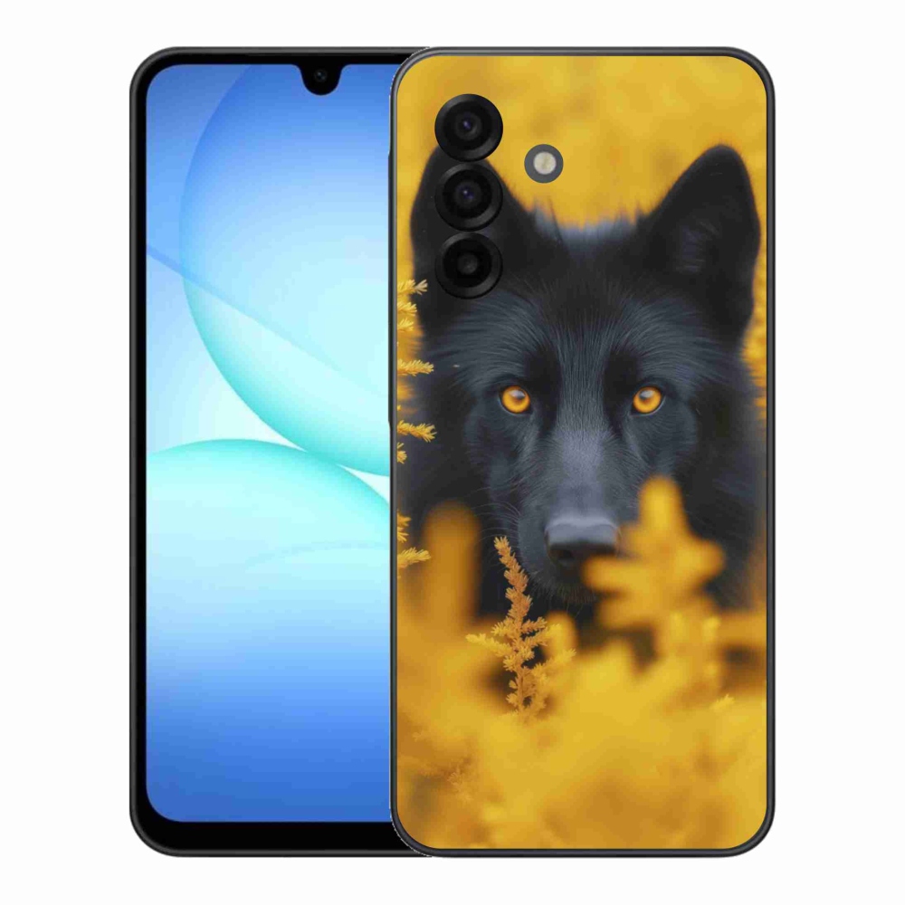 Gélový kryt mmCase na Samsung Galaxy A17 4G/5G - čierny vlk 2