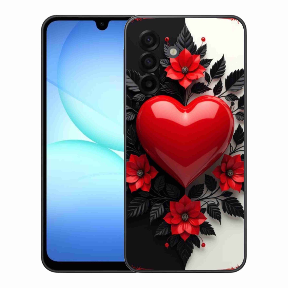 Gélový kryt mmCase na Samsung Galaxy A17 4G/5G - červené srdce