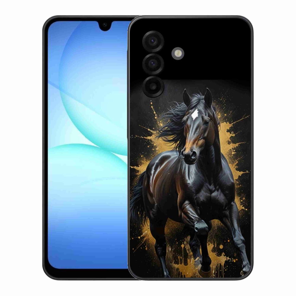 Gélový kryt mmCase na Samsung Galaxy A17 4G/5G - elegantný čierny žrebec