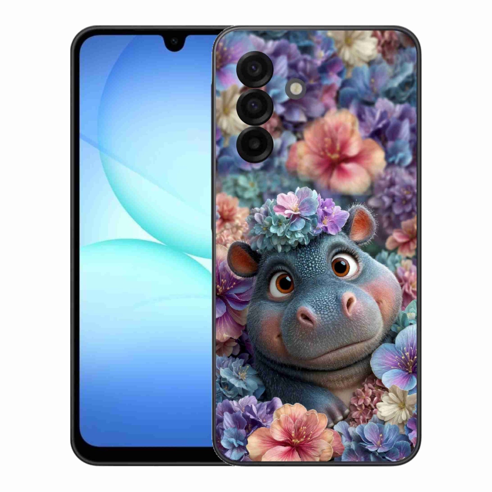 Gélový kryt mmCase na Samsung Galaxy A17 4G/5G - hrošík v kvetoch