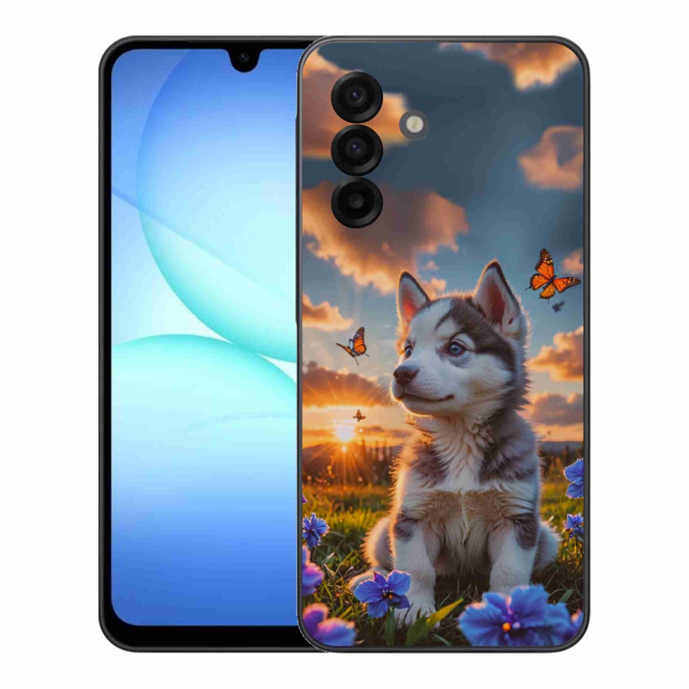 Gélový kryt mmCase na Samsung Galaxy A17 4G/5G - husky pri západe slnka
