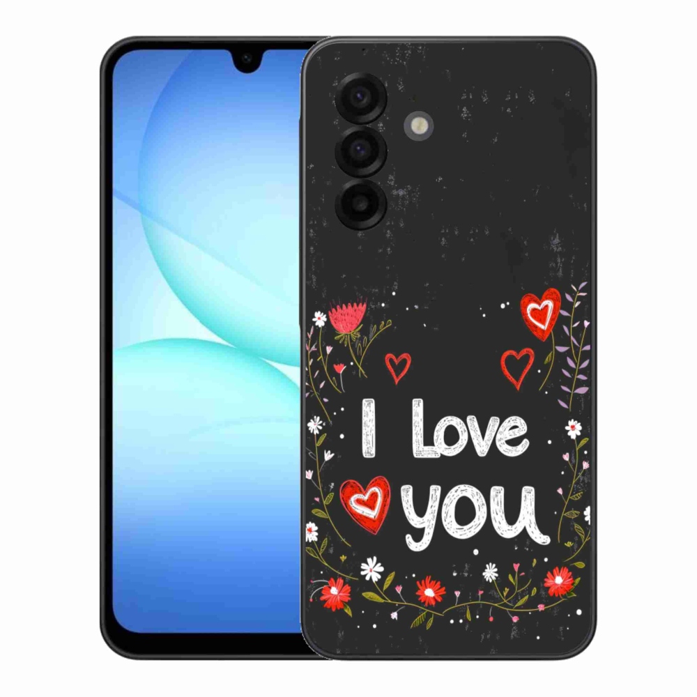 Gélový kryt mmCase na Samsung Galaxy A17 4G/5G - I love you čierne pozadie