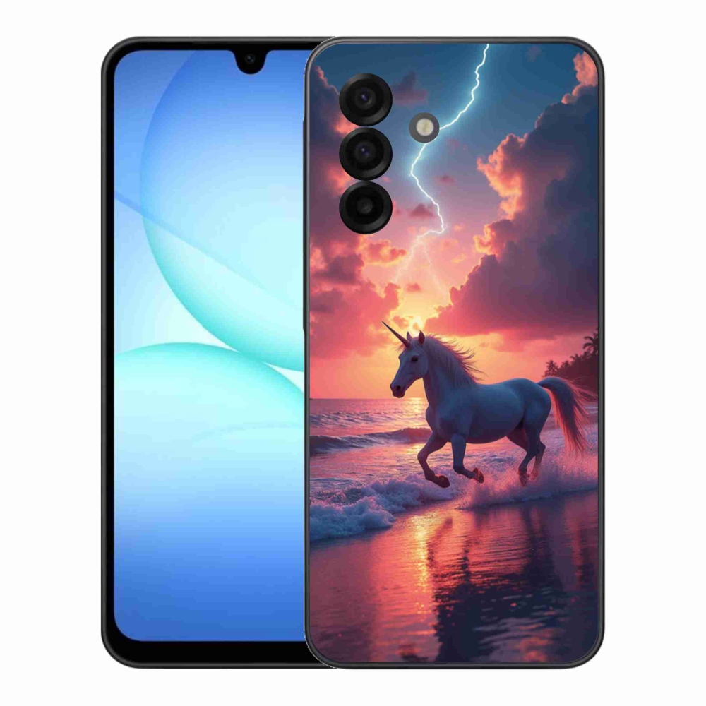 Gélový kryt mmCase na Samsung Galaxy A17 4G/5G - jednorožec na pláži