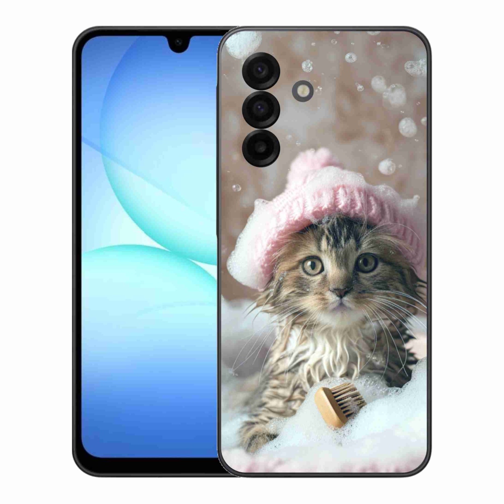 Gélový kryt mmCase na Samsung Galaxy A17 4G/5G - mačiatko a kúpeľ