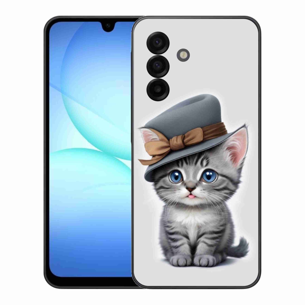 Gélový kryt mmCase na Samsung Galaxy A17 4G/5G - mačiatko s klobúkom