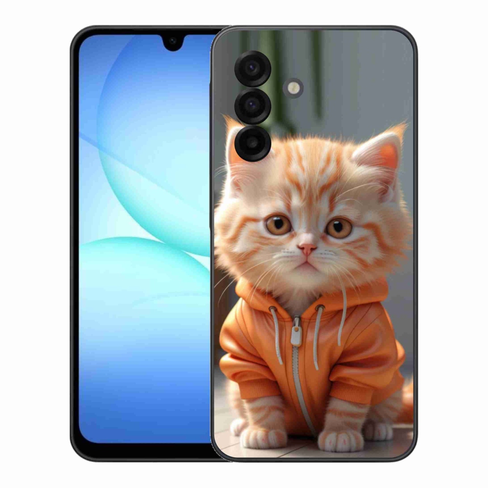 Gélový kryt mmCase na Samsung Galaxy A17 4G/5G - mačiatko v mikine