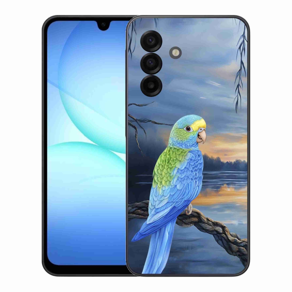 Gélový kryt mmCase na Samsung Galaxy A17 4G/5G - modrý papagáj