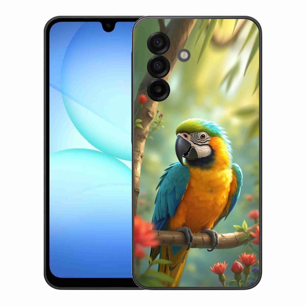 Gélový kryt mmCase na Samsung Galaxy A17 4G/5G - papagáj ara modrožltá