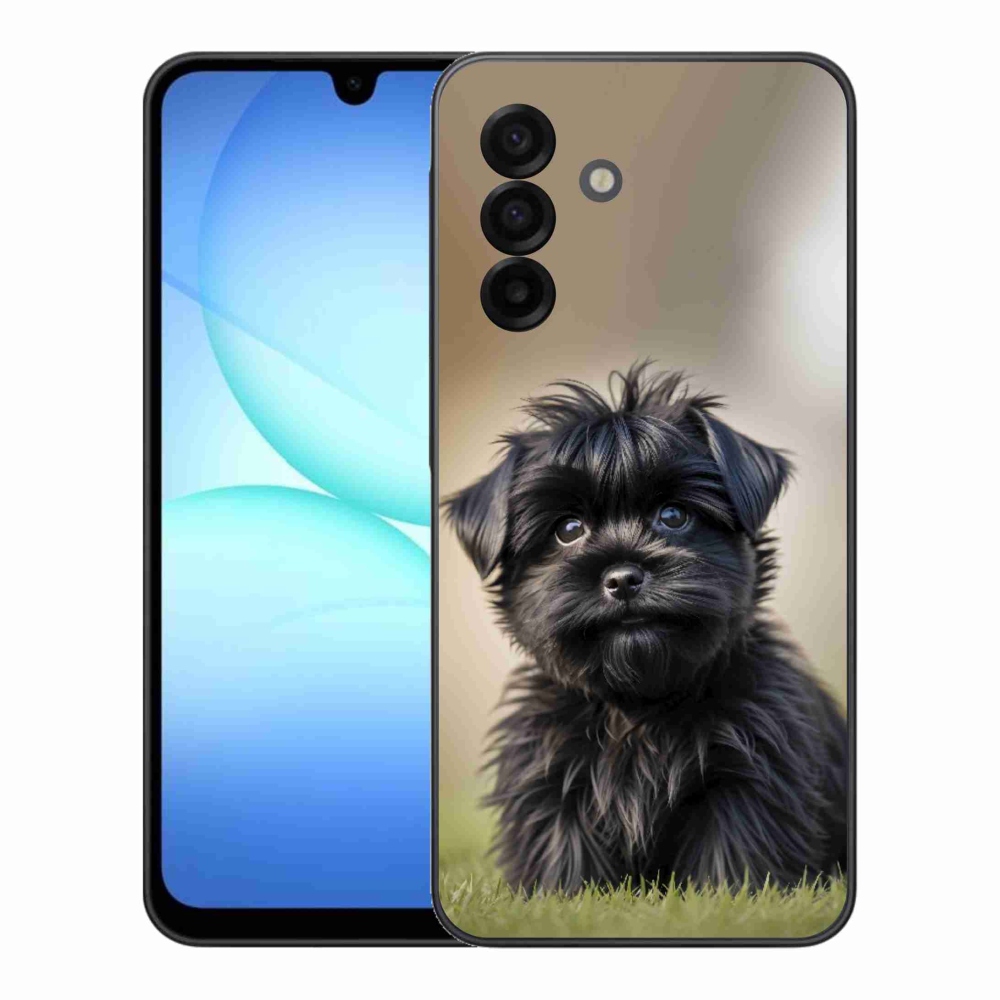 Gélový kryt mmCase na Samsung Galaxy A17 4G/5G - roztomilý čierny psík
