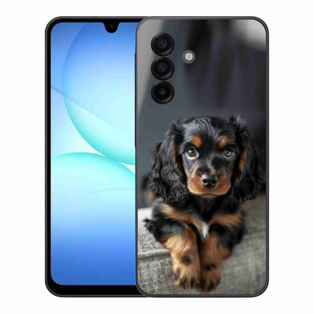 Gélový kryt mmCase na Samsung Galaxy A17 4G/5G - roztomilý dlhosrstý jazvečík