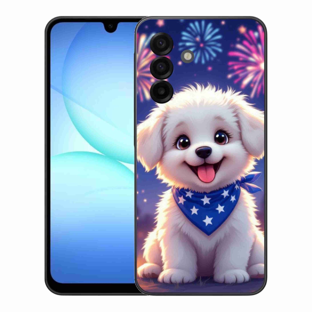 Gélový kryt mmCase na Samsung Galaxy A17 4G/5G - slávnostné šteňa