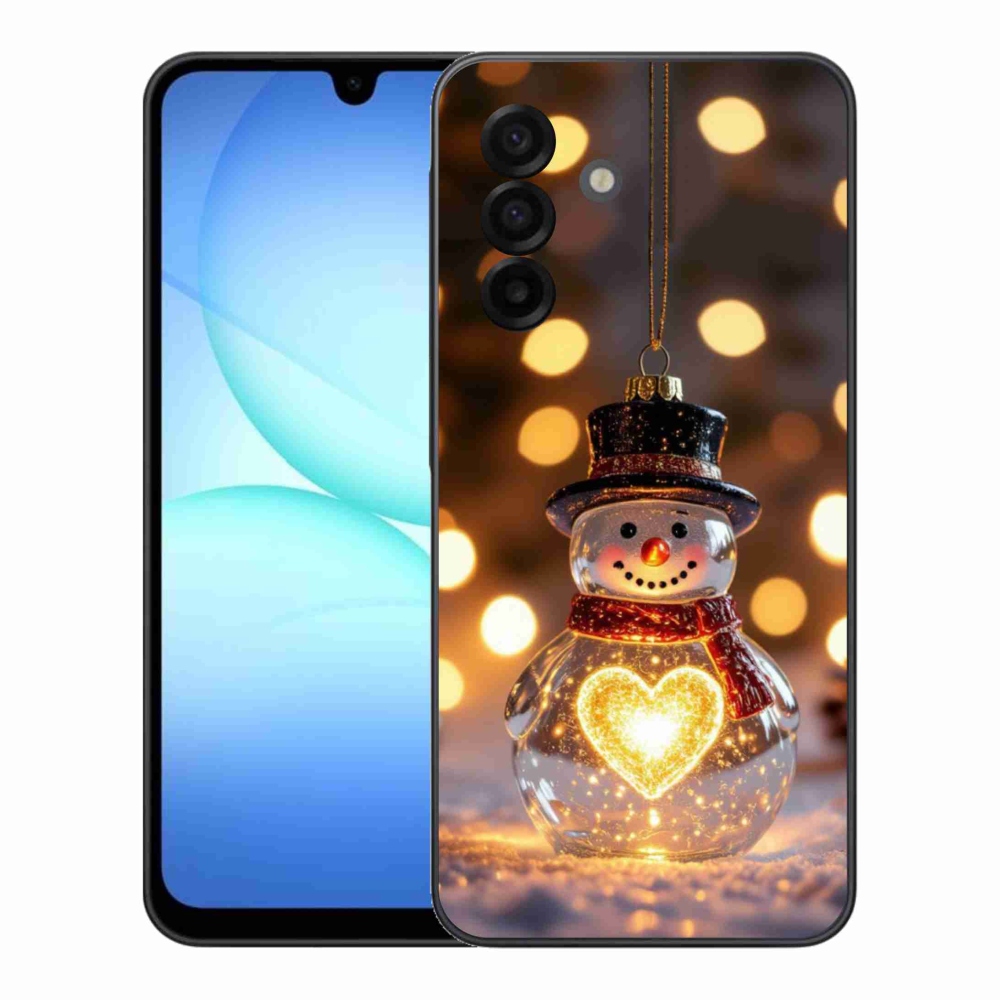 Gélový kryt mmCase na Samsung Galaxy A17 4G/5G - svietiaci vianočný snehuliak
