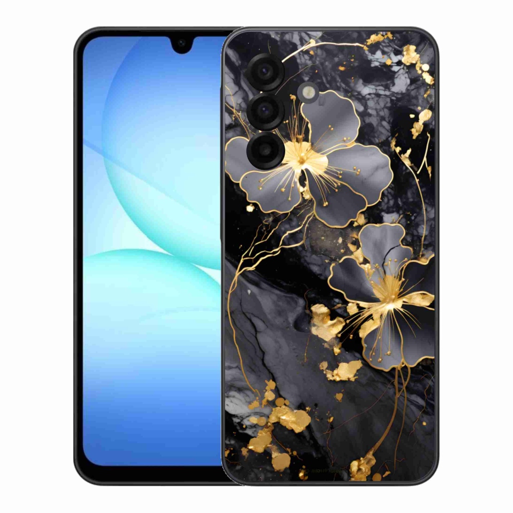 Gélový kryt mmCase na Samsung Galaxy A17 4G/5G - zlaté kvety