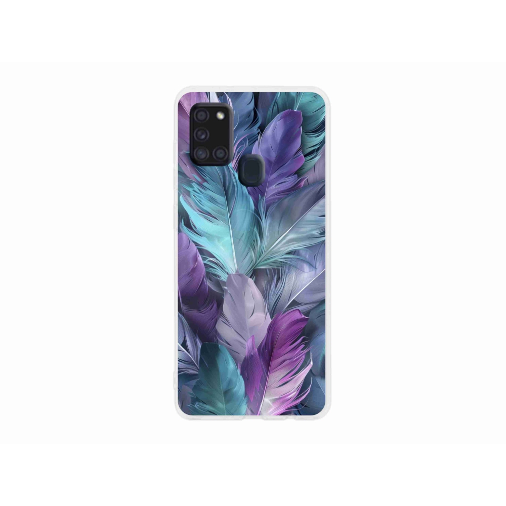 Gélový kryt mmCase na Samsung Galaxy A21s - farebné perie 2