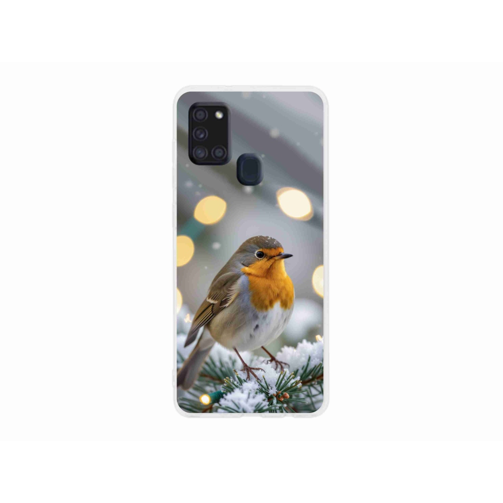 Gélový kryt mmCase na Samsung Galaxy A21s - červienka v zime