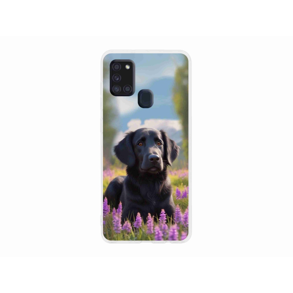 Gélový kryt mmCase na Samsung Galaxy A21s - elegantný čierny retriever