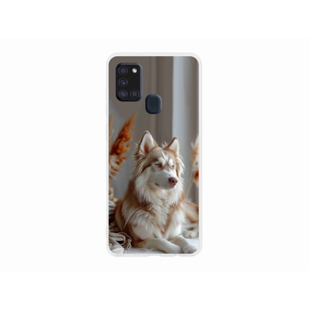 Gélový kryt mmCase na Samsung Galaxy A21s - pokojný sibírsky husky