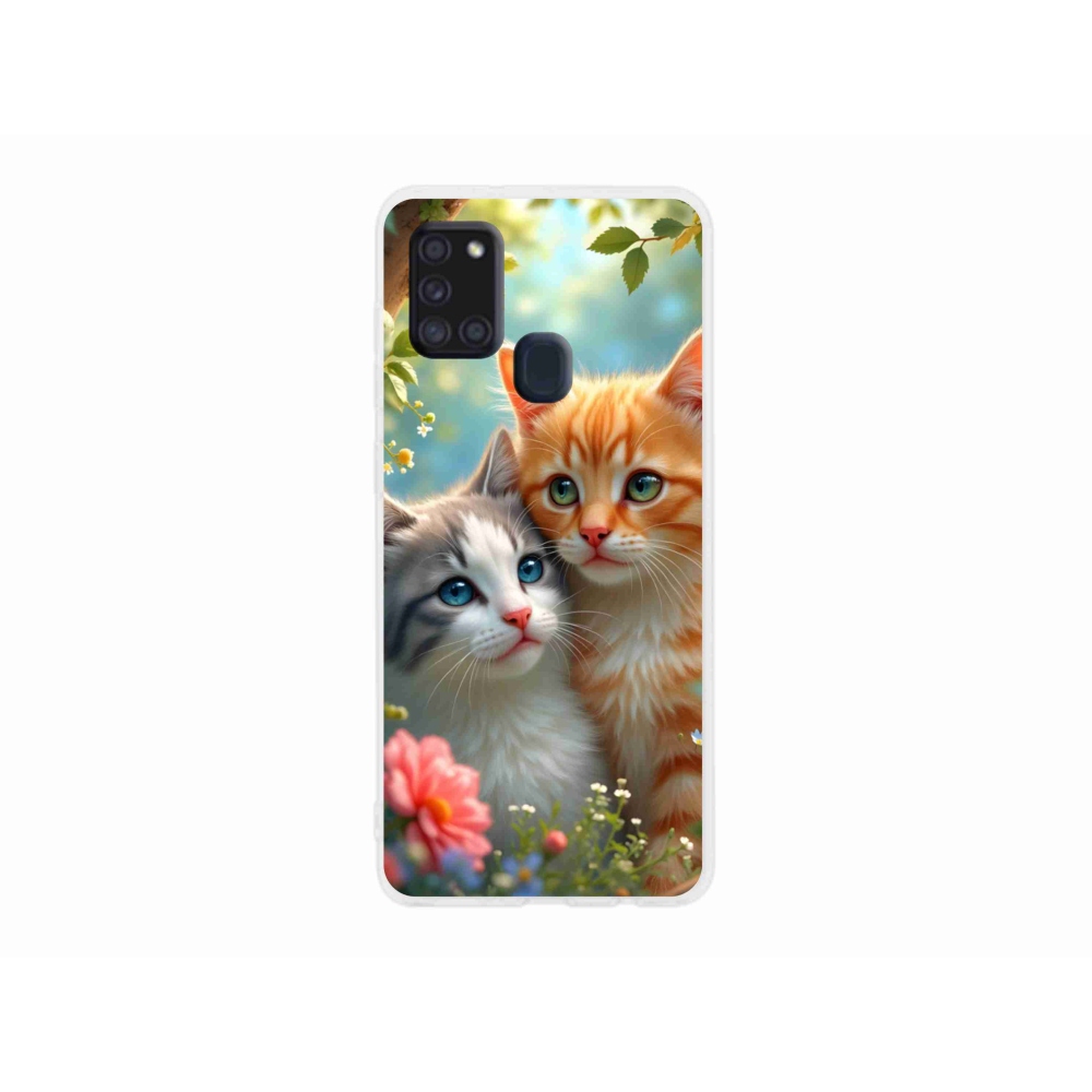 Gélový kryt mmCase na Samsung Galaxy A21s - mačacia láska 2
