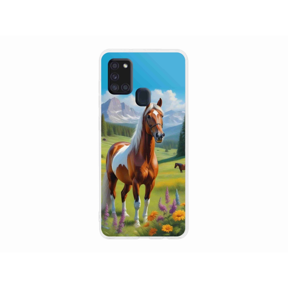 Gélový kryt mmCase na Samsung Galaxy A21s - kôň na lúke