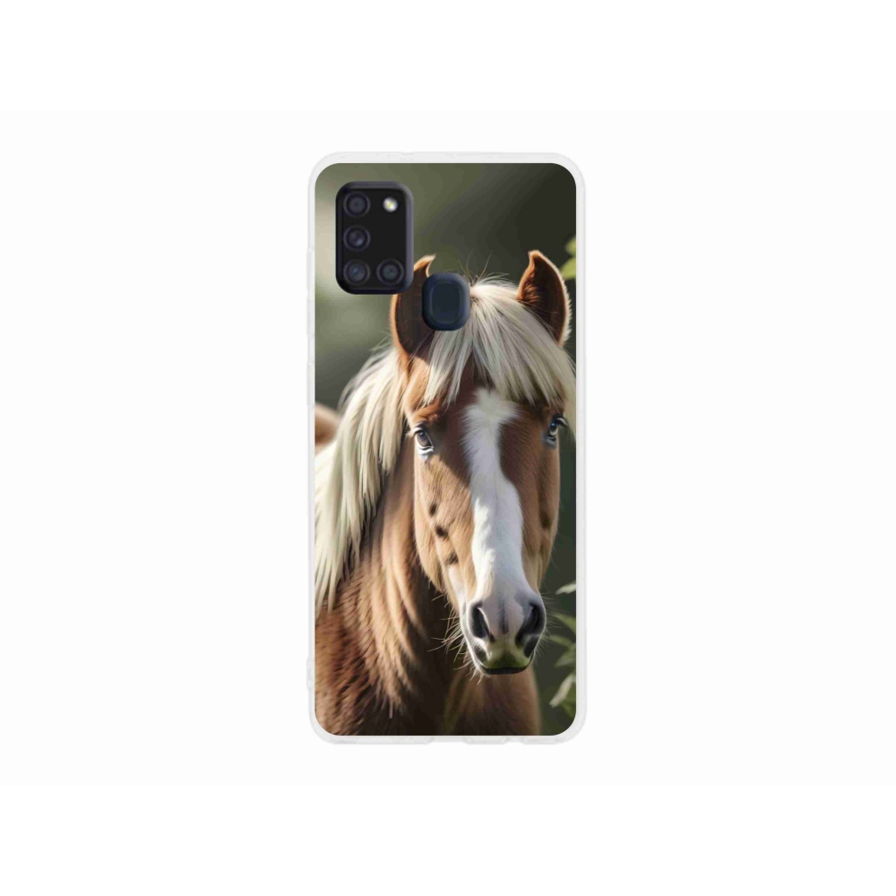 Gélový kryt mmCase na Samsung Galaxy A21s - kôň so svetlou hrivou