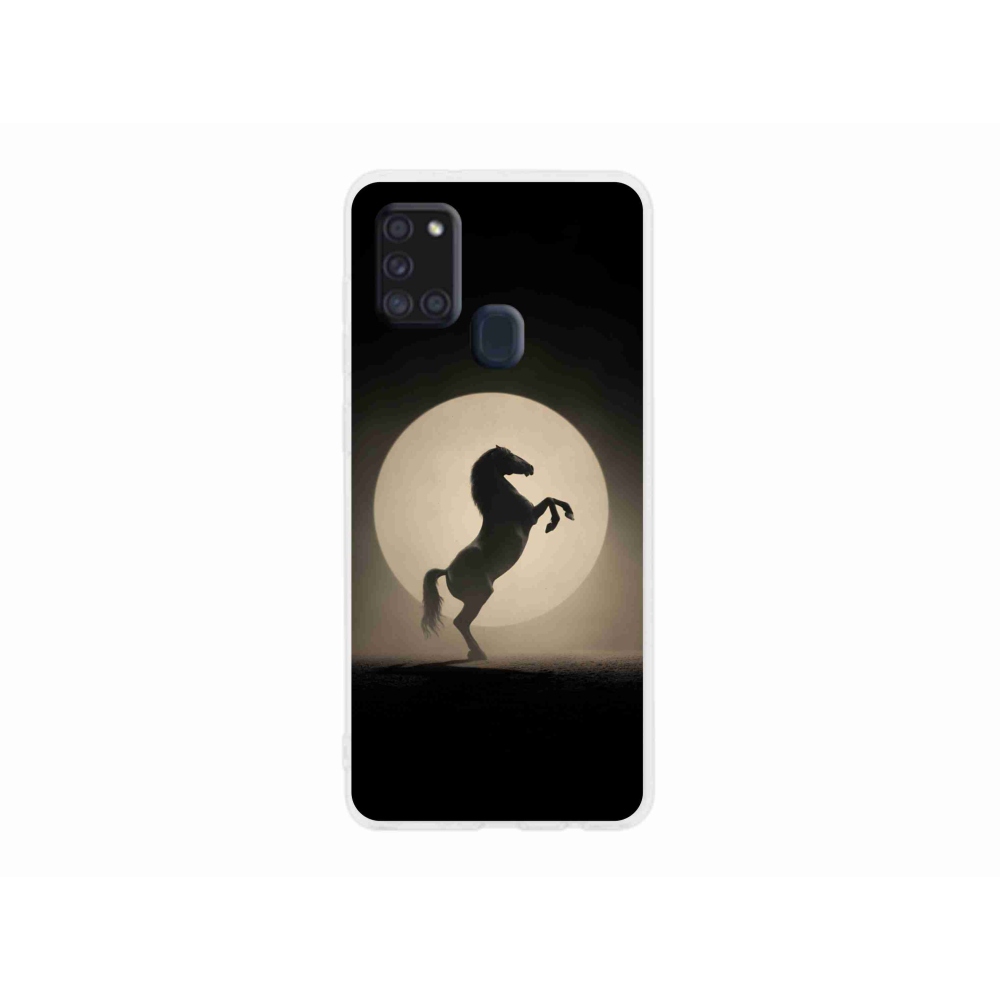 Gélový kryt mmCase na Samsung Galaxy A21s - kôň v siluete