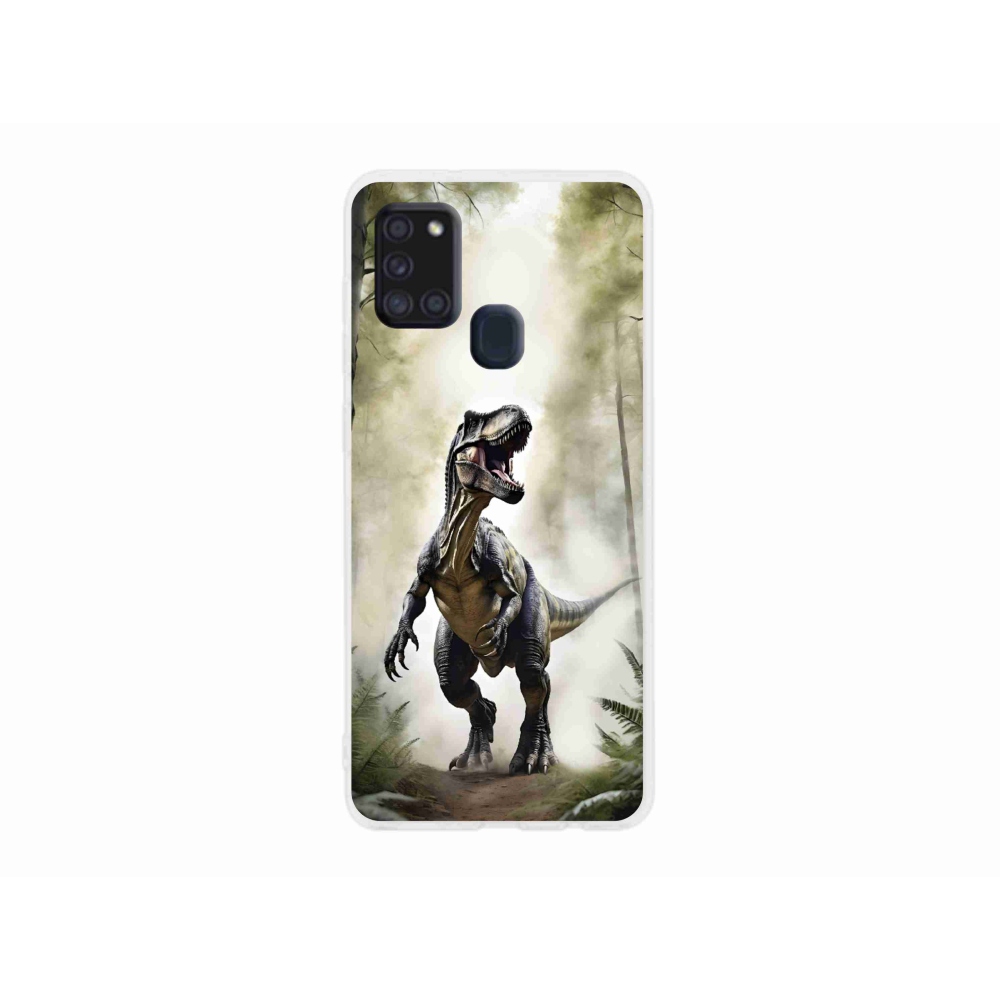 Gélový kryt mmCase na Samsung Galaxy A21s - naštvaný T-Rex
