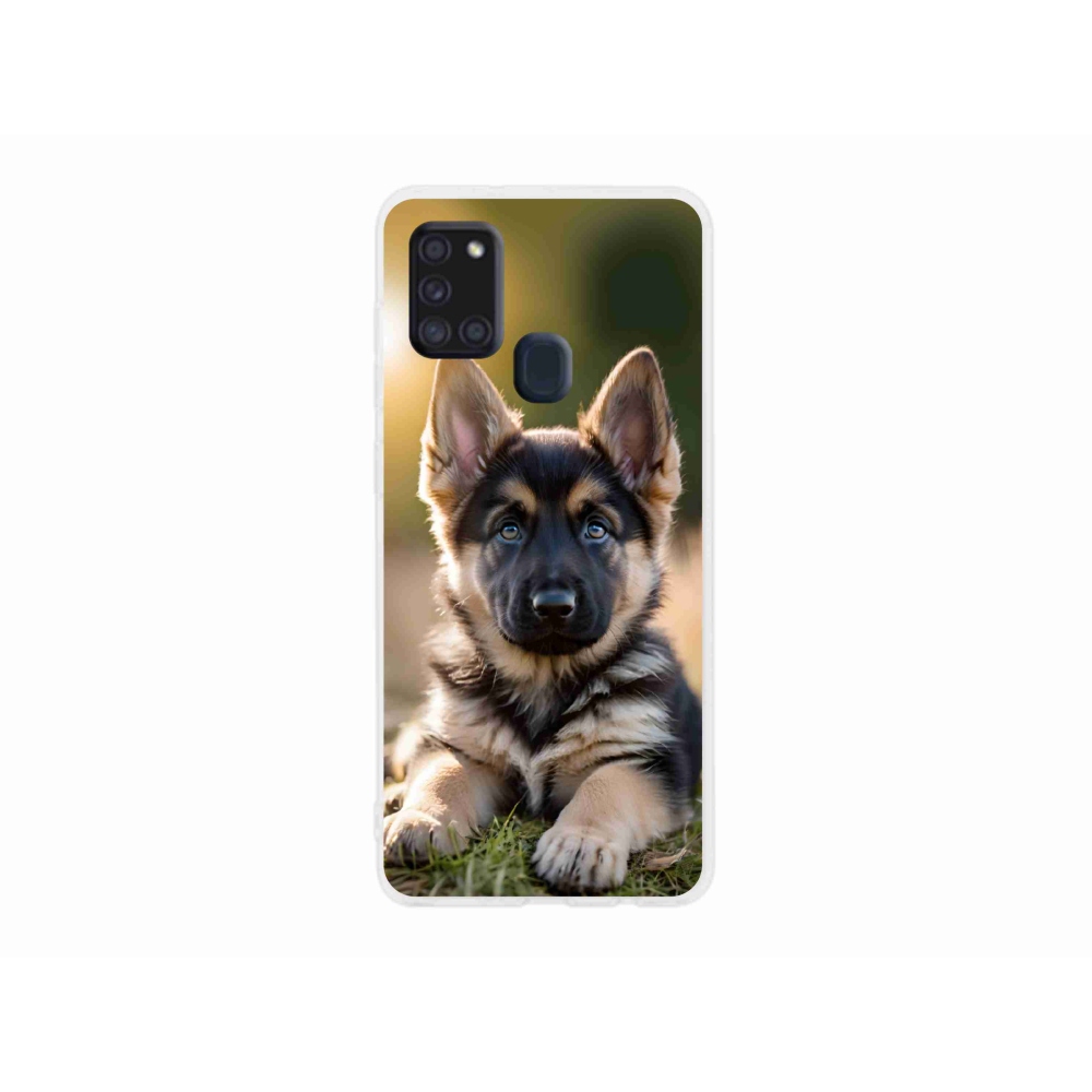 Gélový kryt mmCase na Samsung Galaxy A21s - nemecký ovčiak v prírode