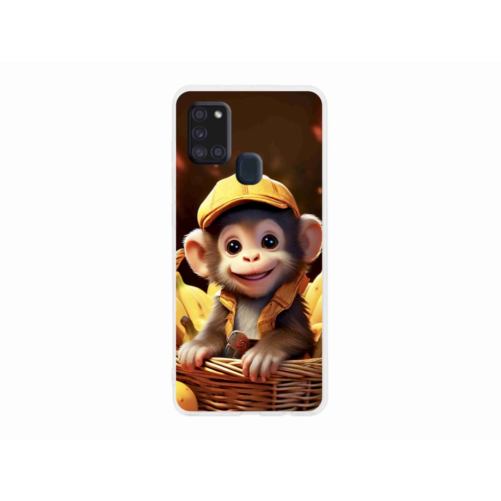 Gélový kryt mmCase na Samsung Galaxy A21s - opice v košíku