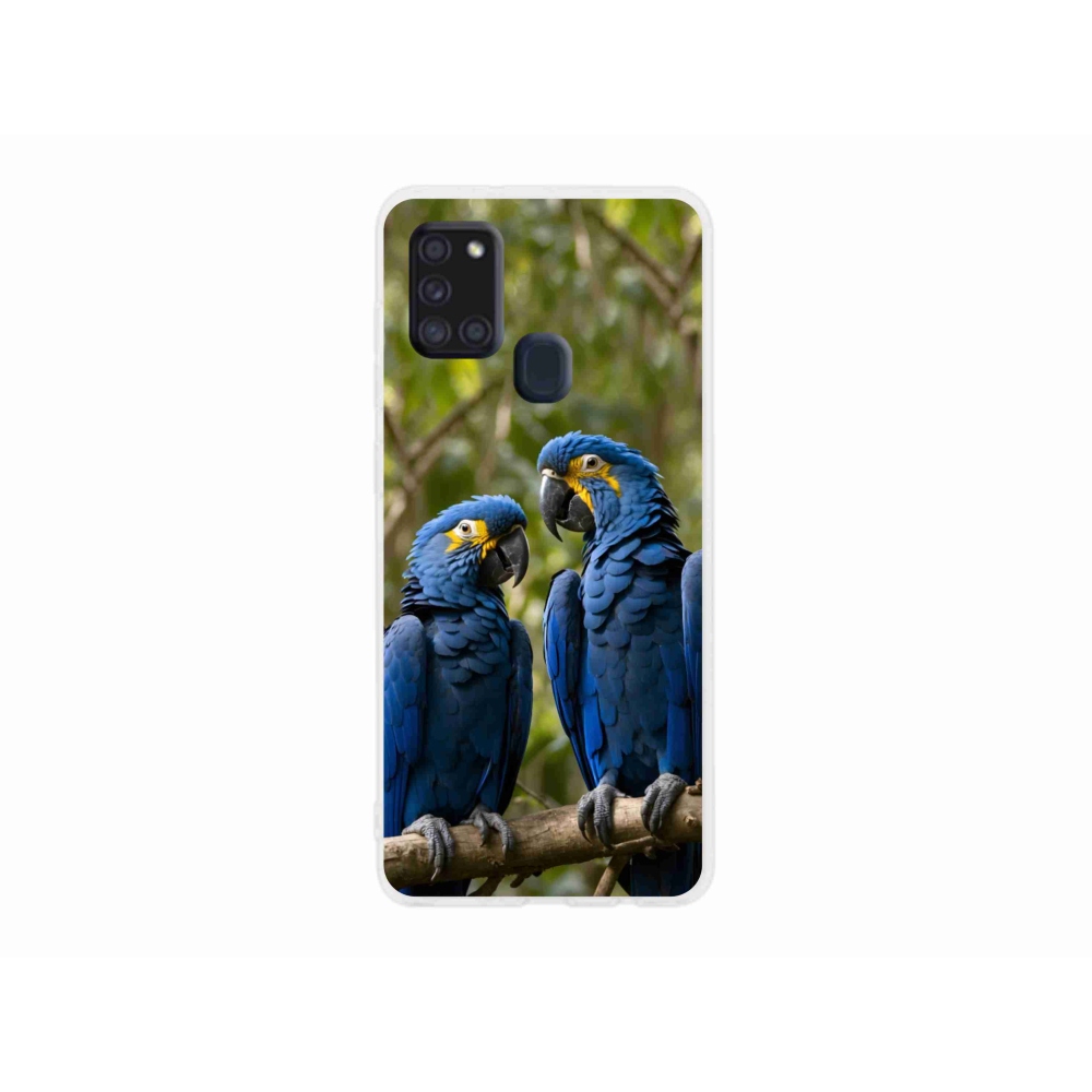 Gélový kryt mmCase na Samsung Galaxy A21s - papagájové duo