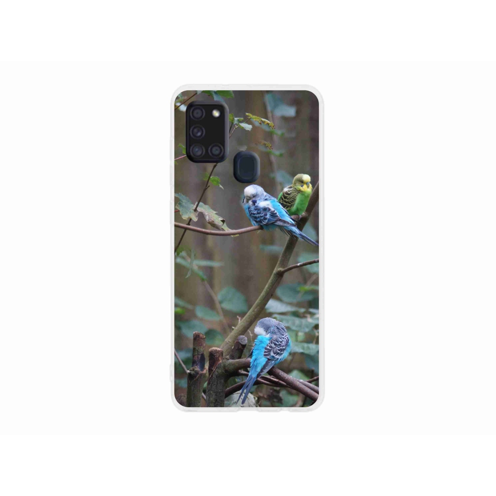 Gélový kryt mmCase na Samsung Galaxy A21s - papagáje na vetve