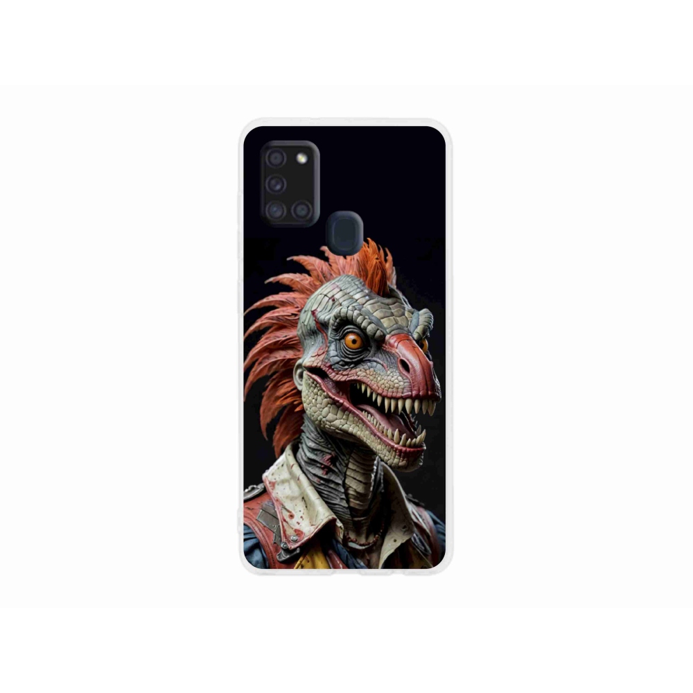 Gélový kryt mmCase na Samsung Galaxy A21s - punk dinosaurus