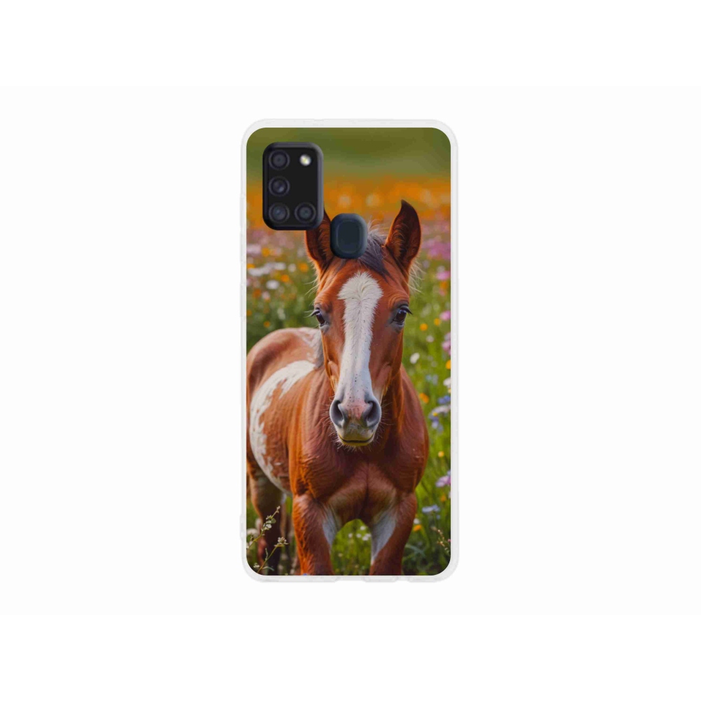 Gélový kryt mmCase na Samsung Galaxy A21s - roztomilé žriebä