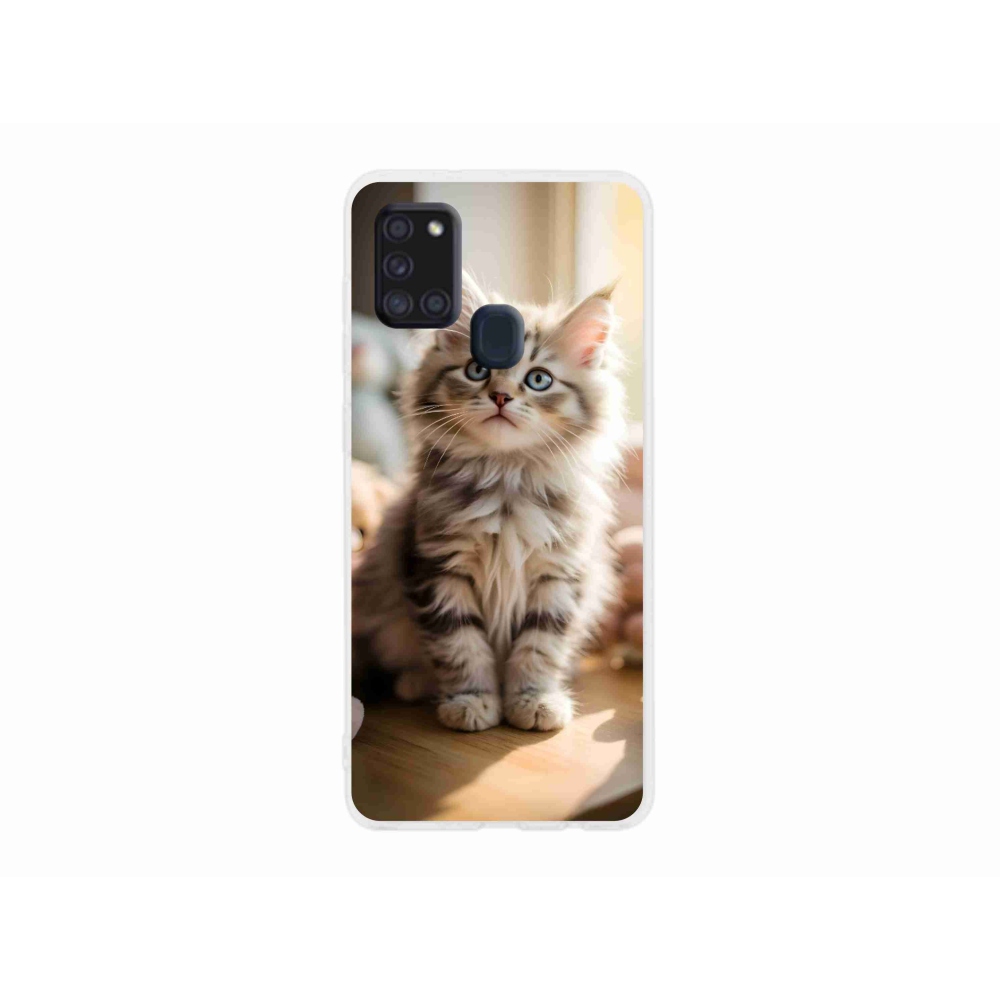 Gélový kryt mmCase na Samsung Galaxy A21s - roztomilé mačiatko 10