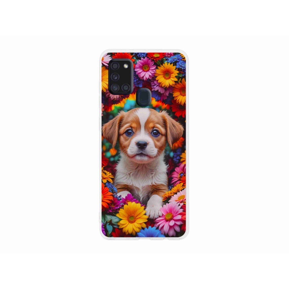 Gélový kryt mmCase na Samsung Galaxy A21s - roztomilé šteňa