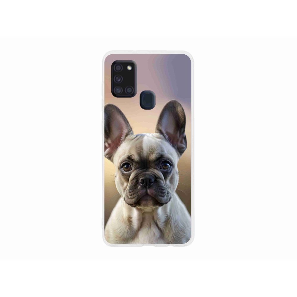 Gélový kryt mmCase na Samsung Galaxy A21s - roztomilý francúzsky buldoček