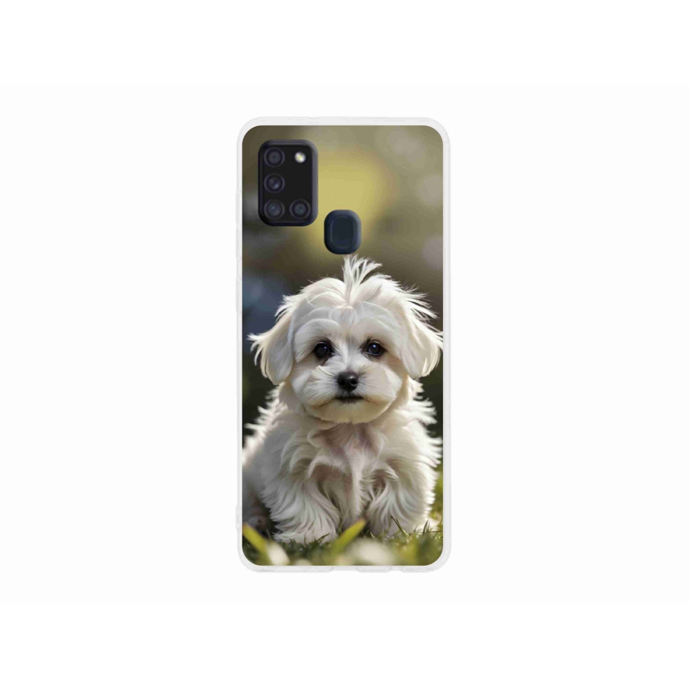 Gélový kryt mmCase na Samsung Galaxy A21s - roztomilý maltézsky psík