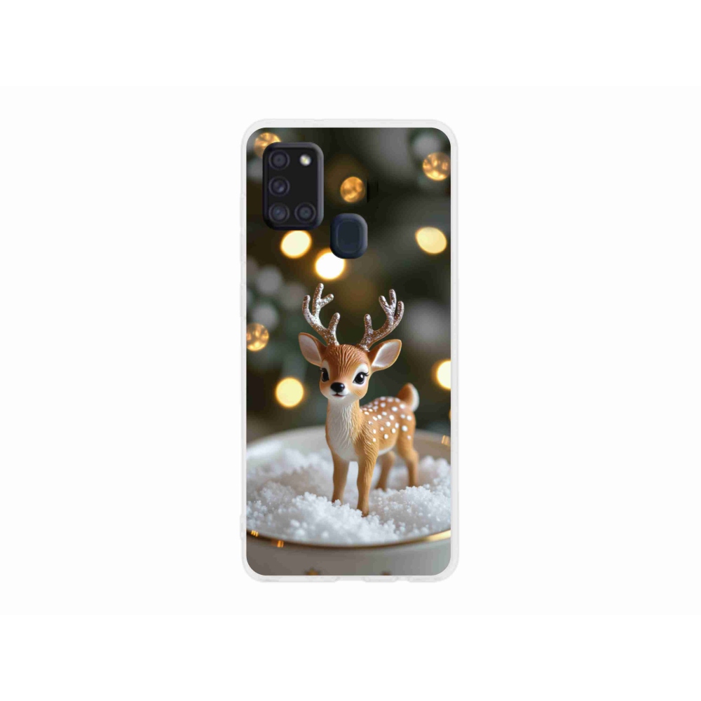 Gélový kryt mmCase na Samsung Galaxy A21s - roztomilý vianočný jeleň