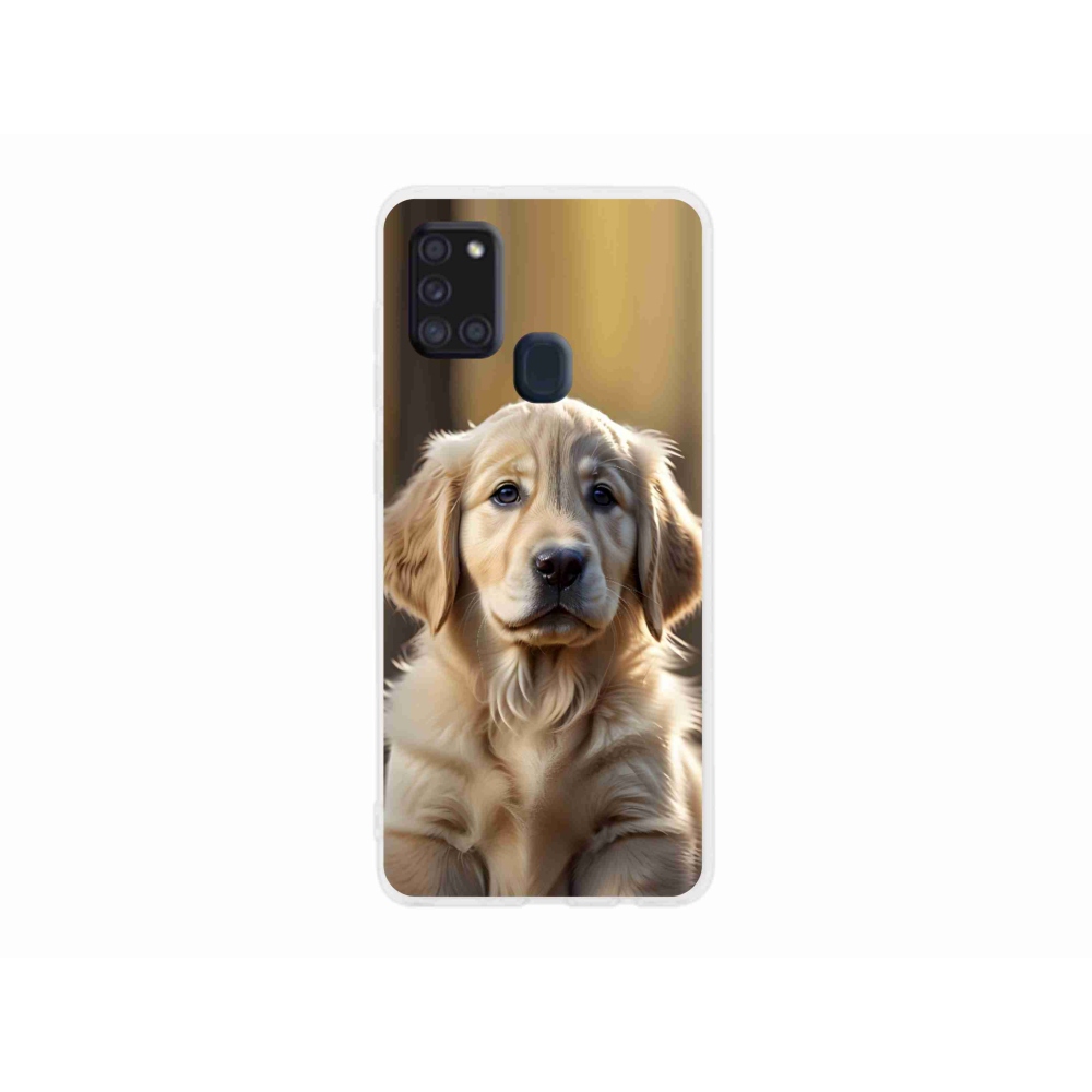 Gélový kryt mmCase na Samsung Galaxy A21s - roztomilý zlatý retriever