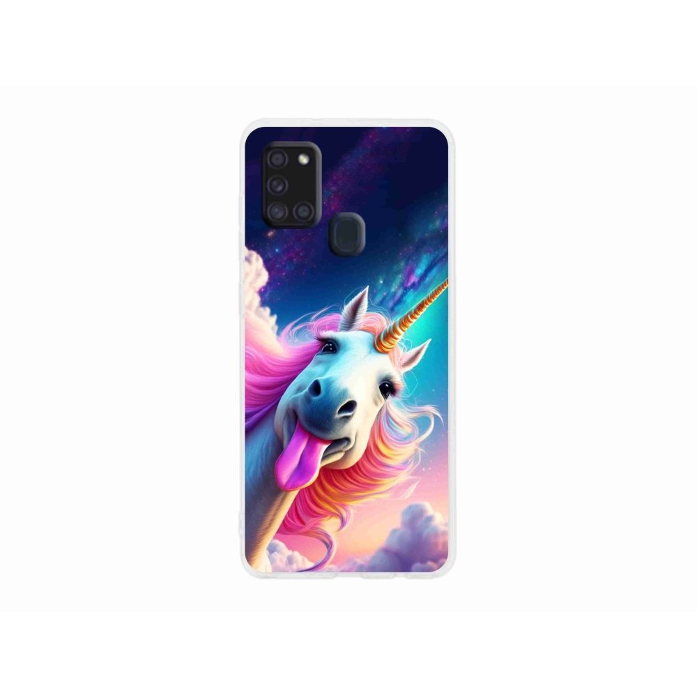 Gélový kryt mmCase na Samsung Galaxy A21s - šialený jednorožec