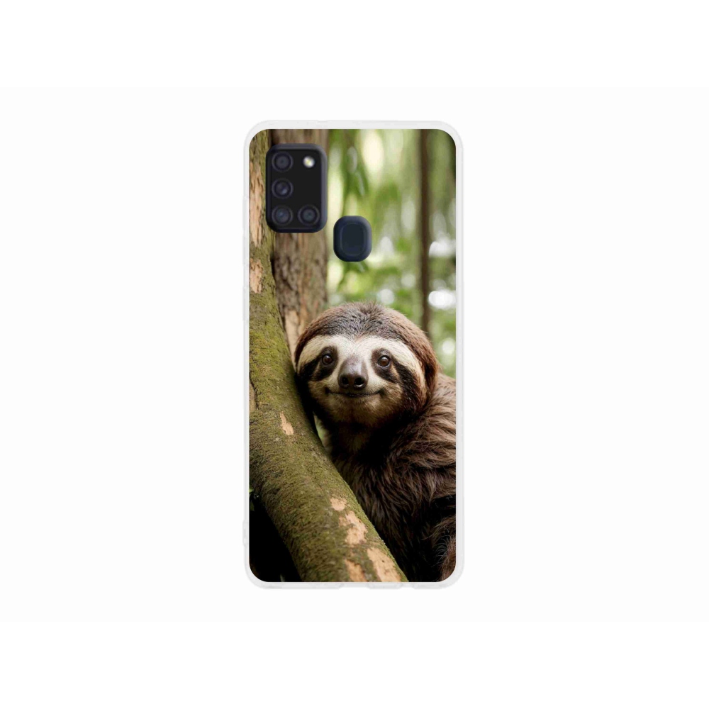 Gélový kryt mmCase na Samsung Galaxy A21s - usmievavý leňochod