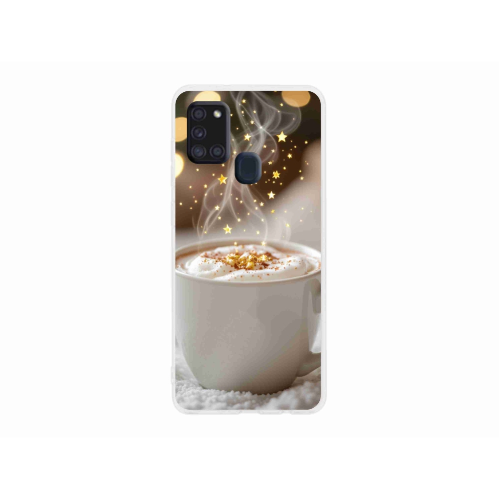 Gélový kryt mmCase na Samsung Galaxy A21s - vianočný horúci nápoj