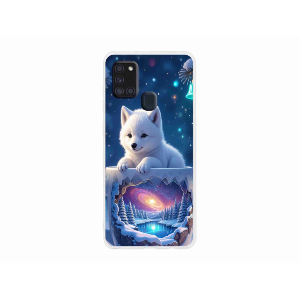 Gélový kryt mmCase na Samsung Galaxy A21s - vianočné šteňa