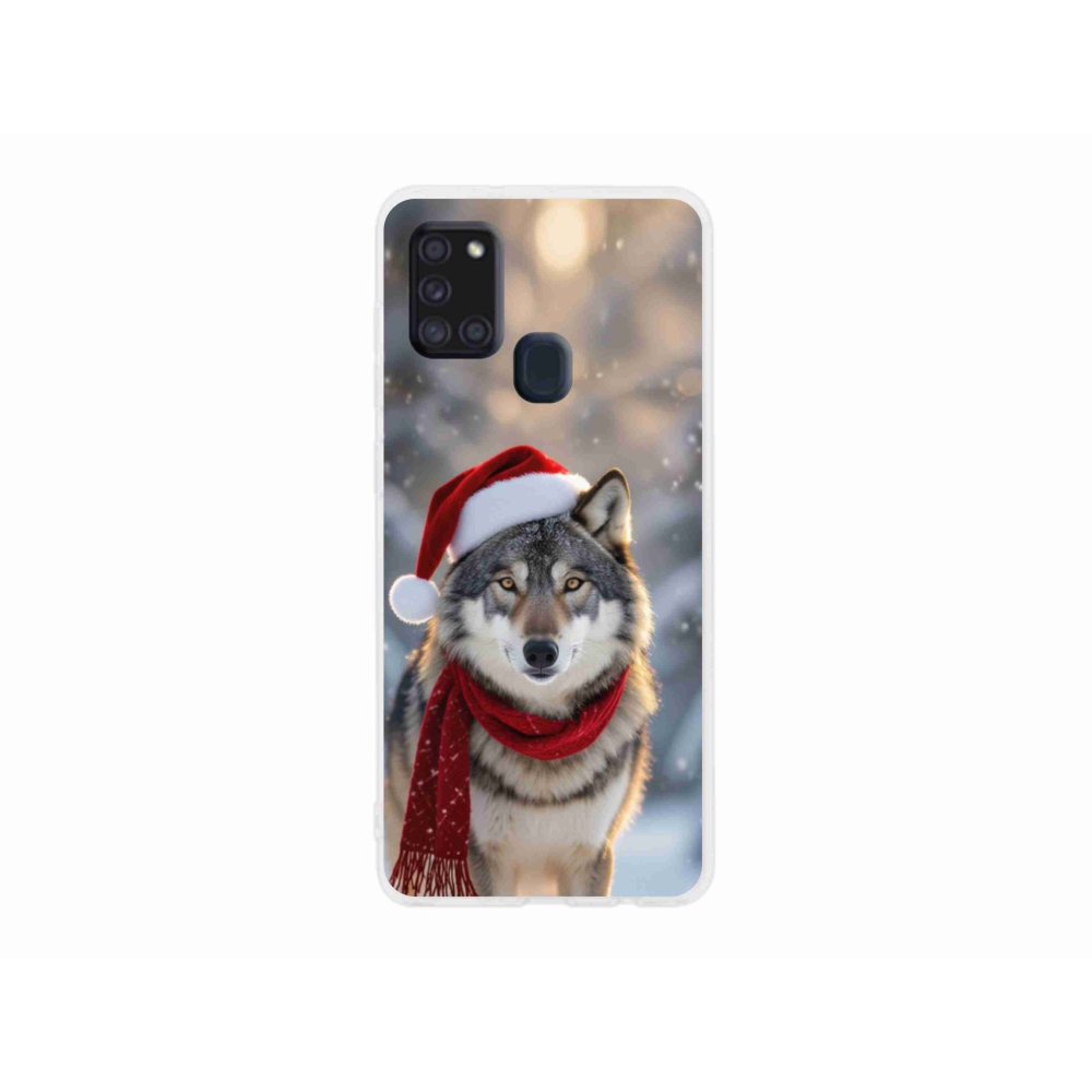 Gélový kryt mmCase na Samsung Galaxy A21s - vianočný vlk