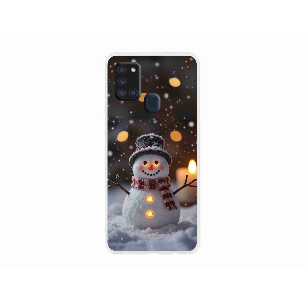 Gélový kryt mmCase na Samsung Galaxy A21s - veselý snehuliak