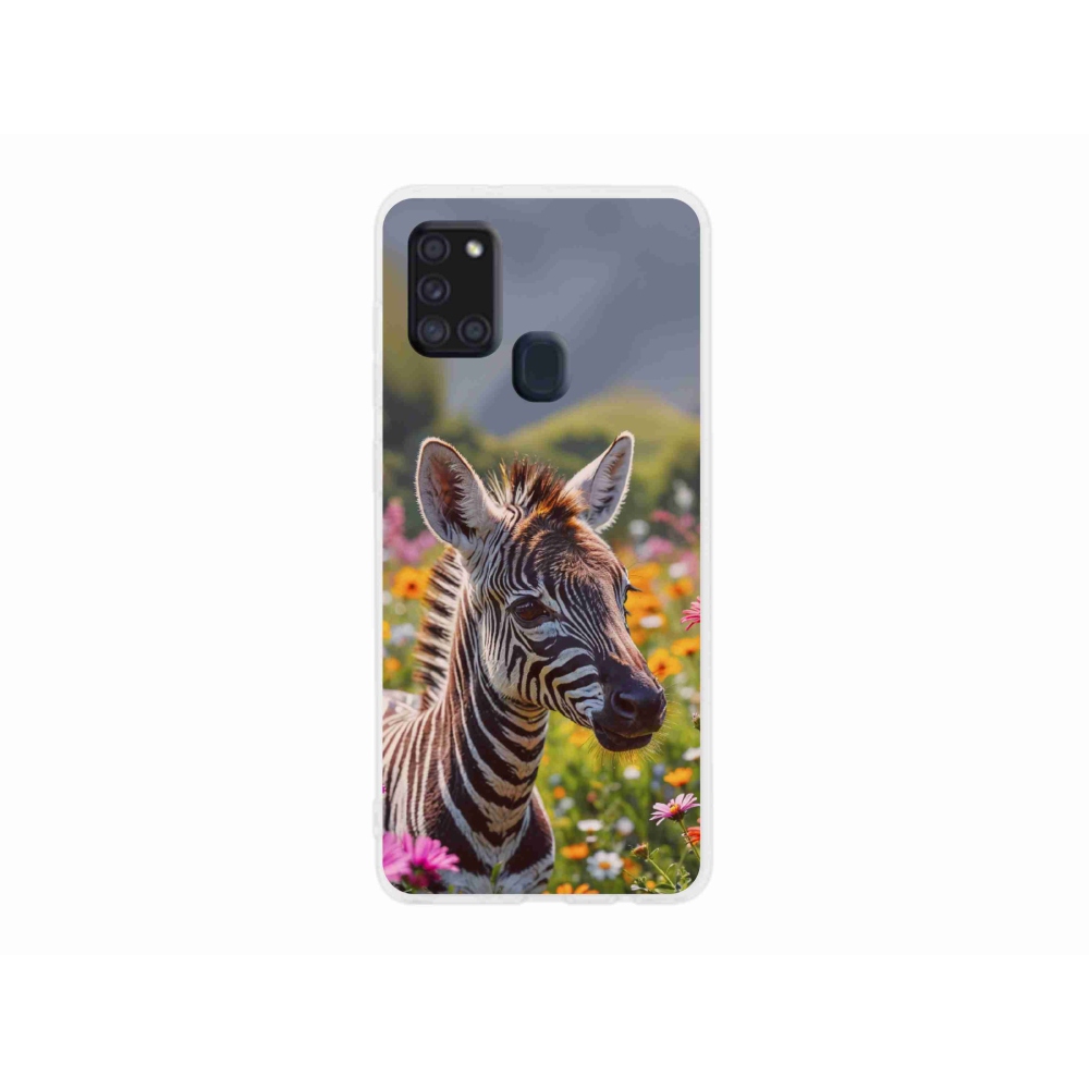 Gélový kryt mmCase na Samsung Galaxy A21s - zebra na lúke