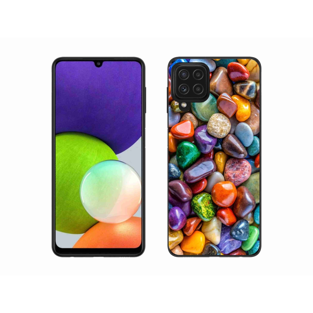 Gélový kryt mmCase na Samsung Galaxy A22 4G - farebné kamienky